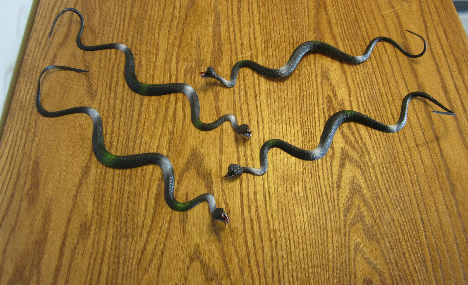 4 New Black Rubber Snakes 24" Toy Reptile Fake Pretend Snake Gag Gift