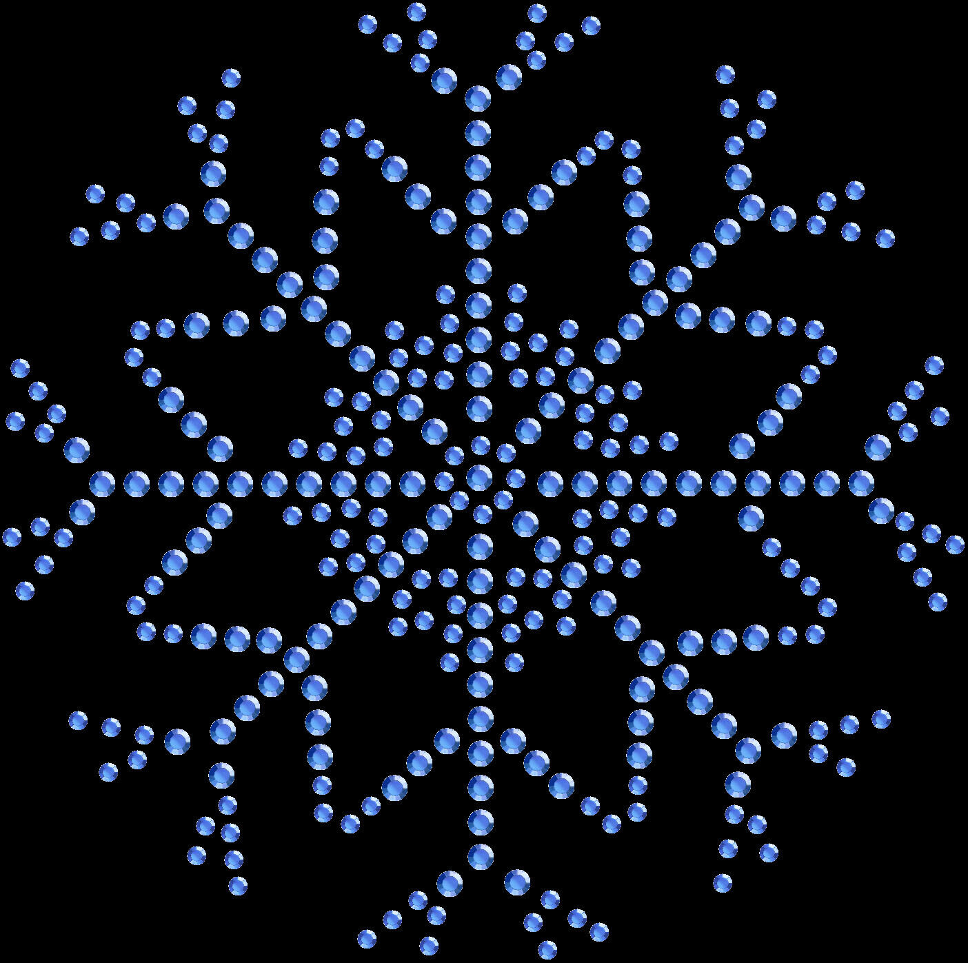 Rhinestone Bling Sparkle Iron On Transfer Diy Christmas Snowflake Blue