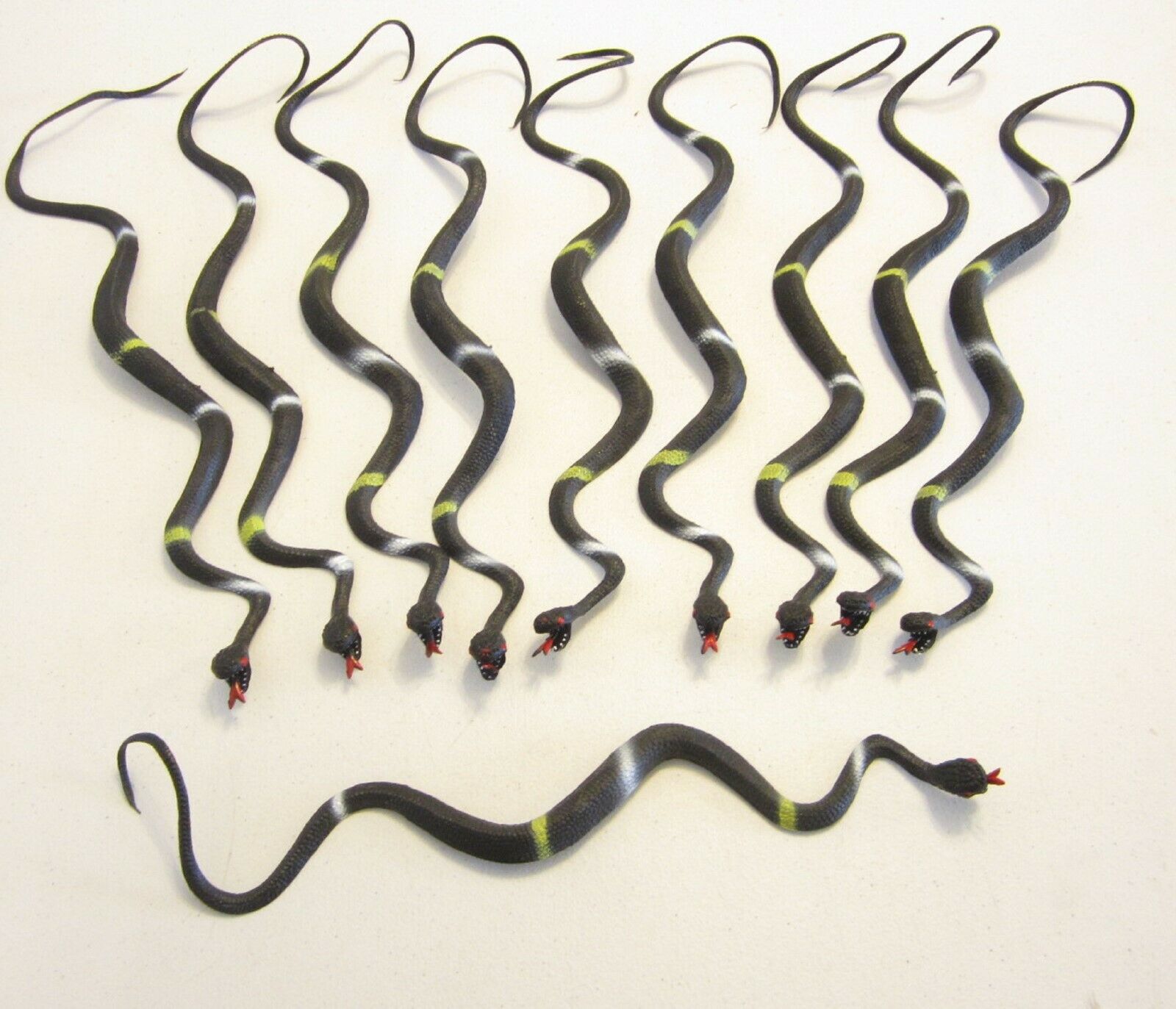 10 New Black Rubber Snakes 24" Toy Reptile Fake Pretend Snake Gag Gift