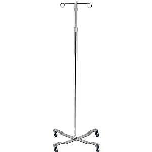 Drive Medical Economy Removable Top IV Pole with 2 Hook, Silver Vein
