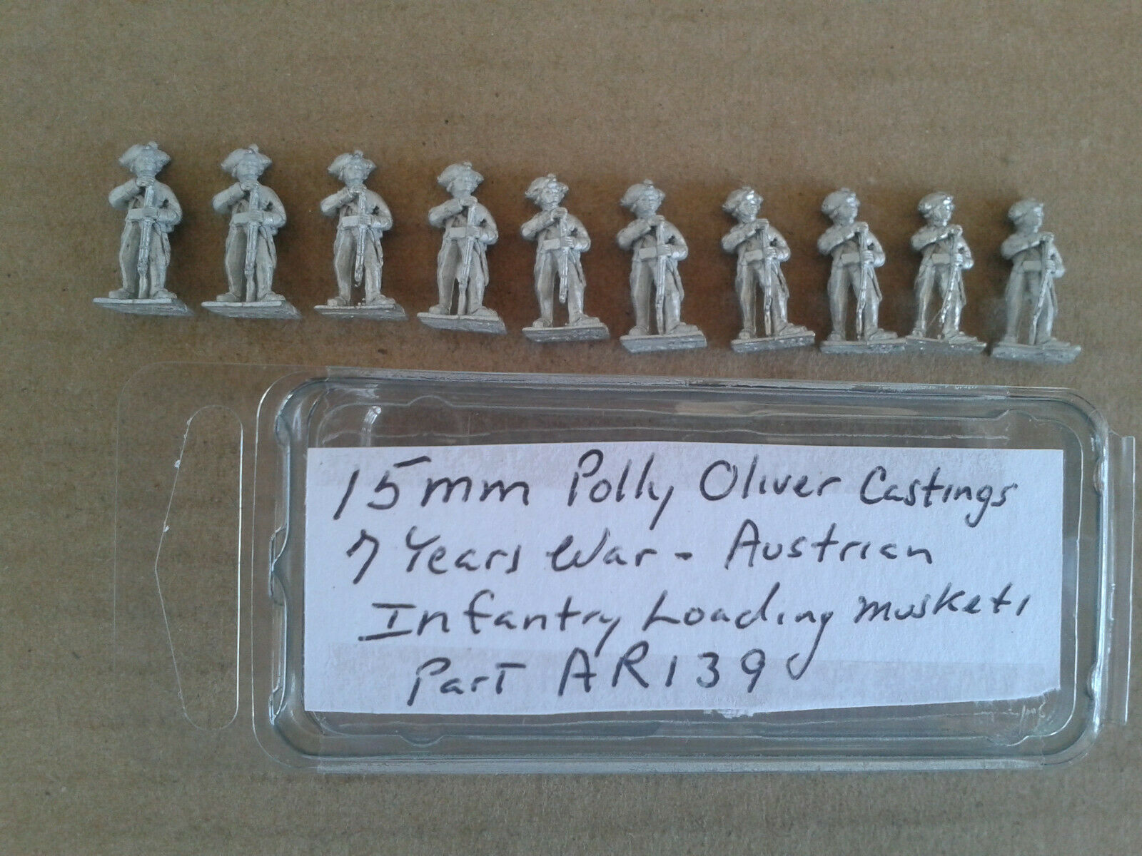 15mm Poly Oliver Castings 7 Years war Austrian Infantry Loading Muskets