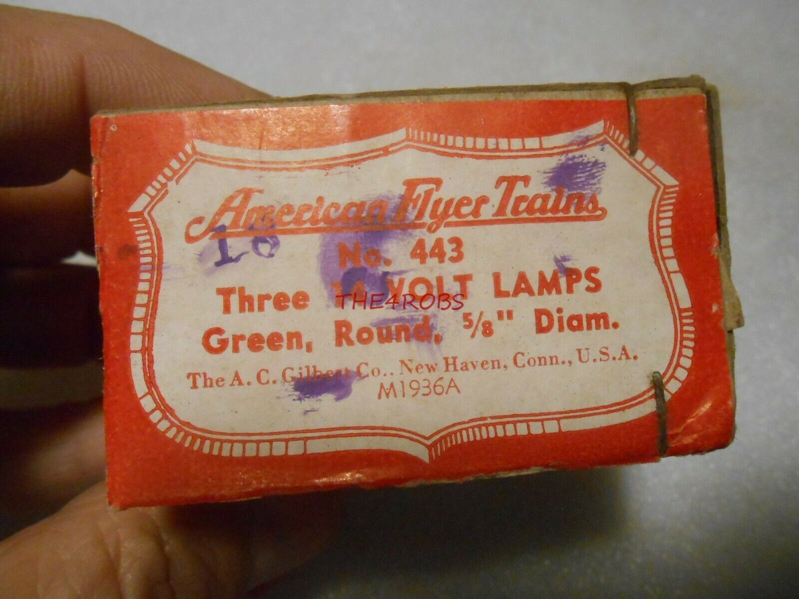 Vintage American Flyer 443 14 volt Green Lamp Bulbs Sealed Box