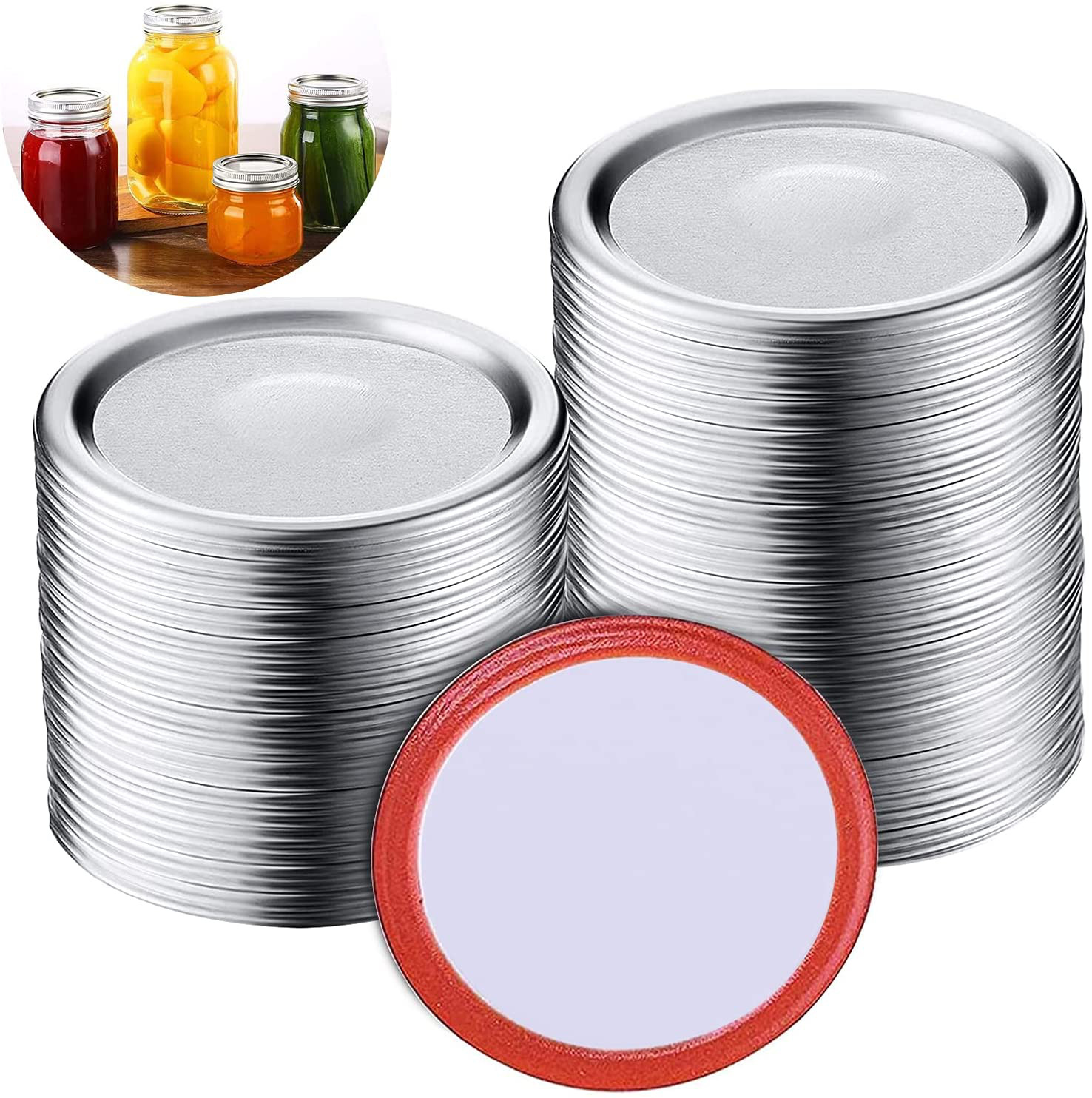 100 Count, Wide Mouth Jar Canning Lids Mason Canning Jar Lids for BALL BPA FREE