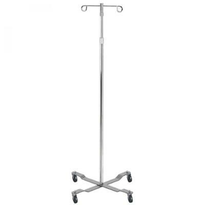 Drive Medical Removable Top Iv Pole, 2-hook, Chrome-plated Steel, Cs/1, #13033