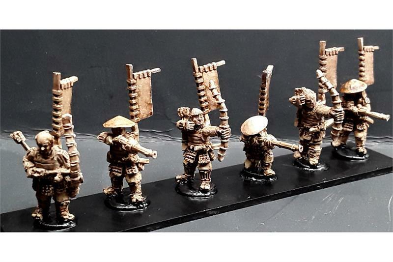 New 15mm 18mm Ashigaru with guns and bows for war gaming miniatures
