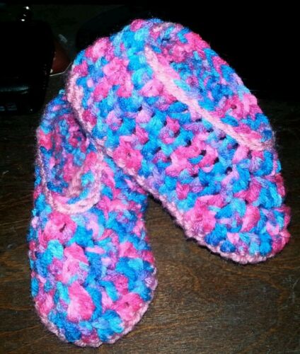 Handmade crochet toddler slippers
