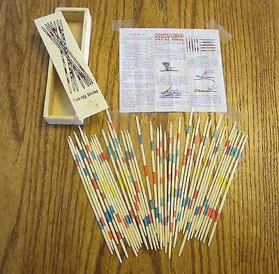 1 Set Of New Wood Pick Up Sticks With Wooden Box Pick-up Mikado Spiel Game