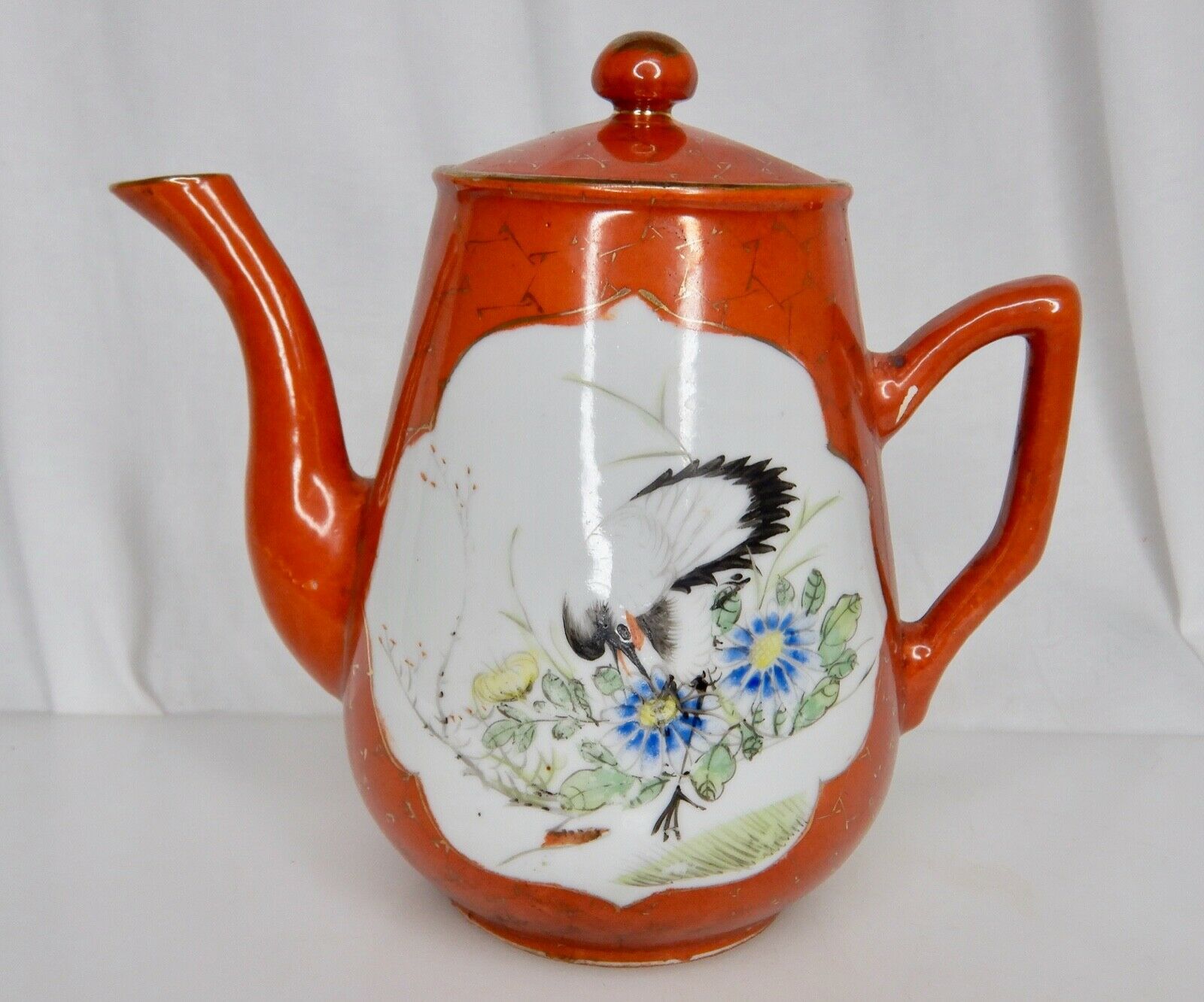 Chinese Red Ground Porcelain Teapot -  84086