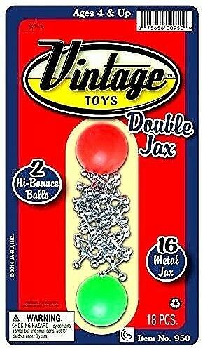 Double Jax Classic Fun Toy With 2 Balls 16 Jacks Game - For Ages 3 And Up