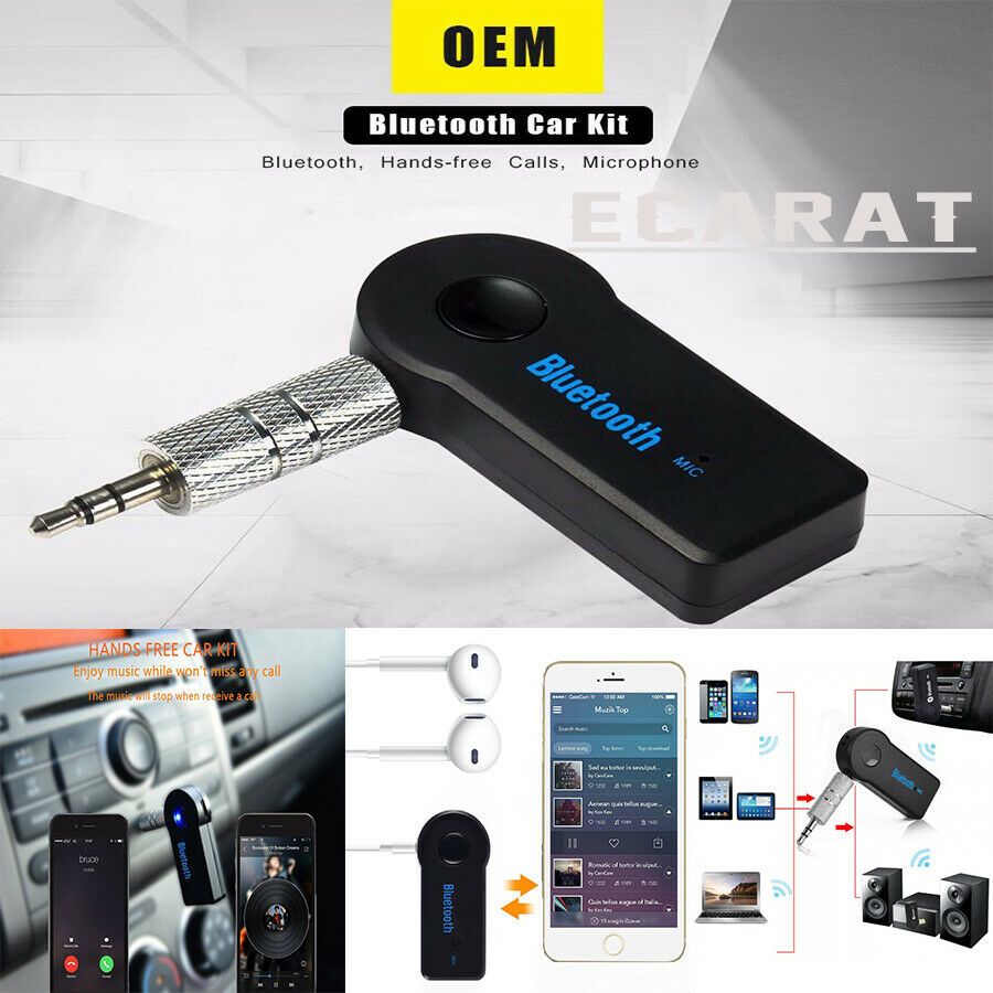 Wireless Bluetooth 3.5mm Aux Audio Stereo Music Car Receiver Adapter New Kit
