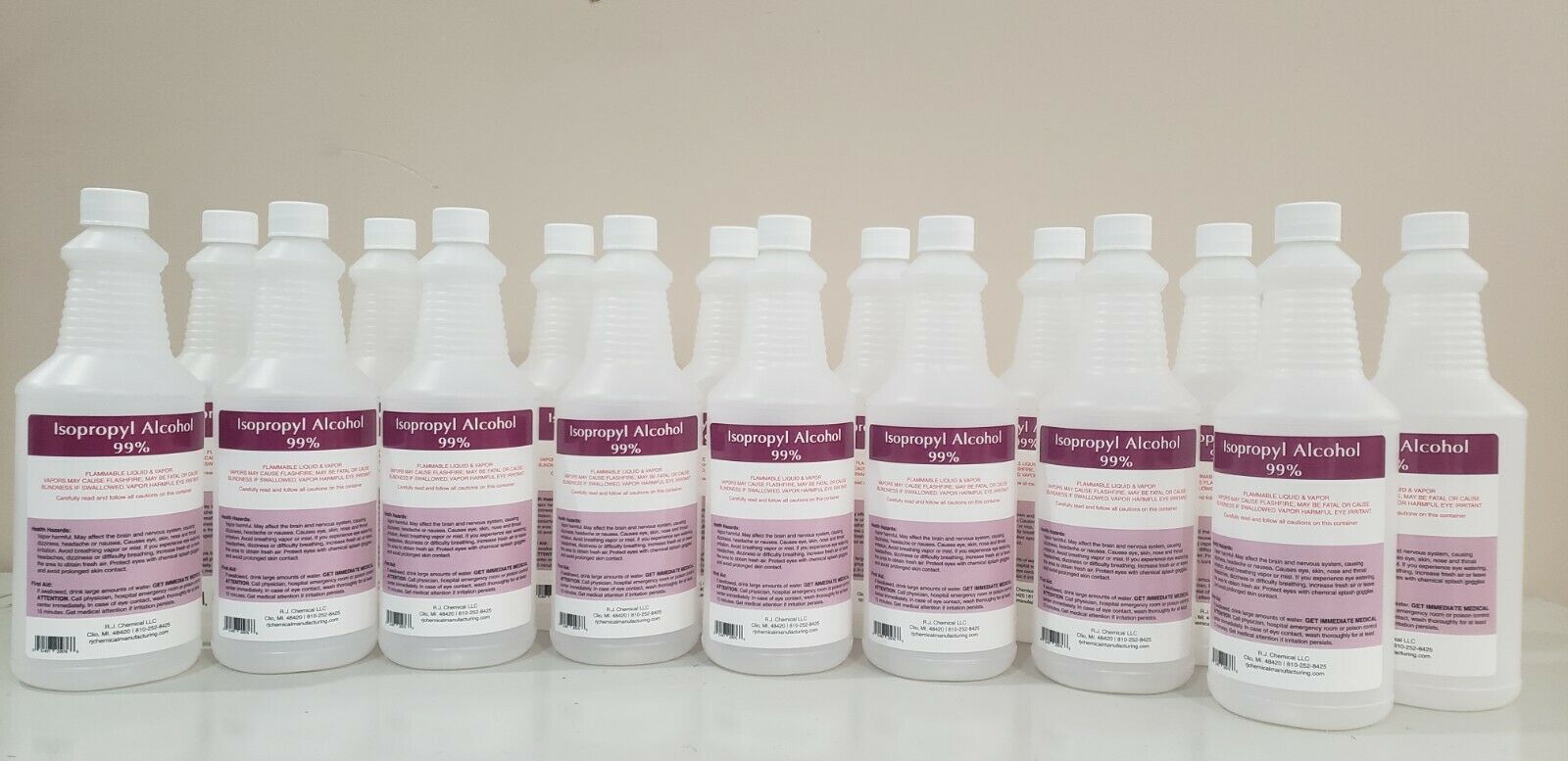 Isopropyl Alcohol 99%- No Impurities - 4 Gallons Packed In 16 Quarts
