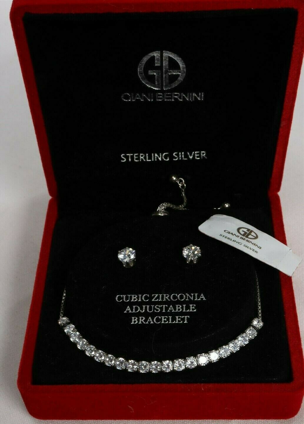 Giani Bernini .925 Sterling Silver Cubic Zirconia Bracelet & Earrings Set $100